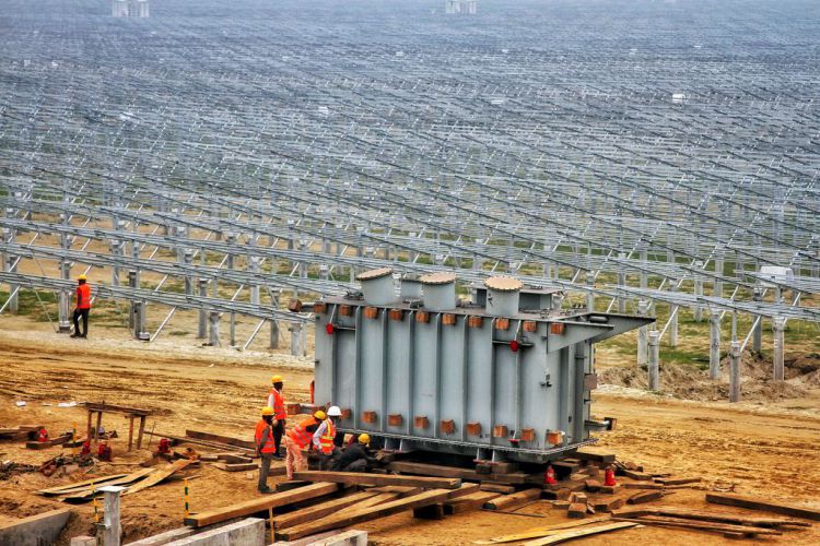 Solarmodule Baustelle